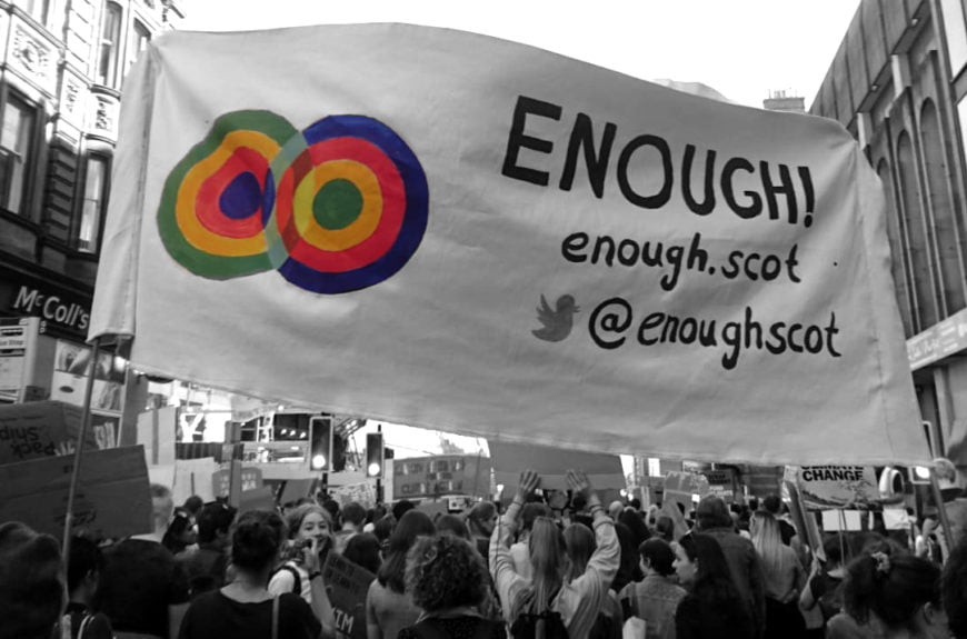 Enough! banner at the Climate Strike in Glasgow, 20 September 2019